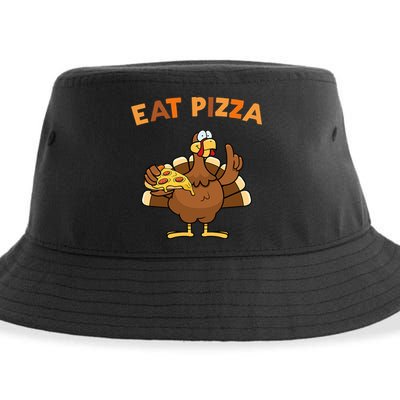 Eat Pizza Turkey Thanksgiving Funny Sustainable Bucket Hat