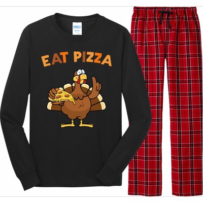 Eat Pizza Turkey Thanksgiving Funny Long Sleeve Pajama Set