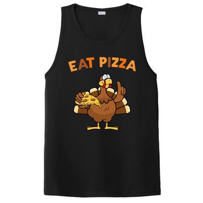 Eat Pizza Turkey Thanksgiving Funny PosiCharge Competitor Tank