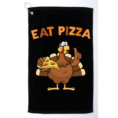 Eat Pizza Turkey Thanksgiving Funny Golf Towel