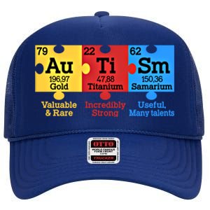 Elets Periodic Table Autism Awareness Autism Chemistry Cool Gift High Crown Mesh Back Trucker Hat