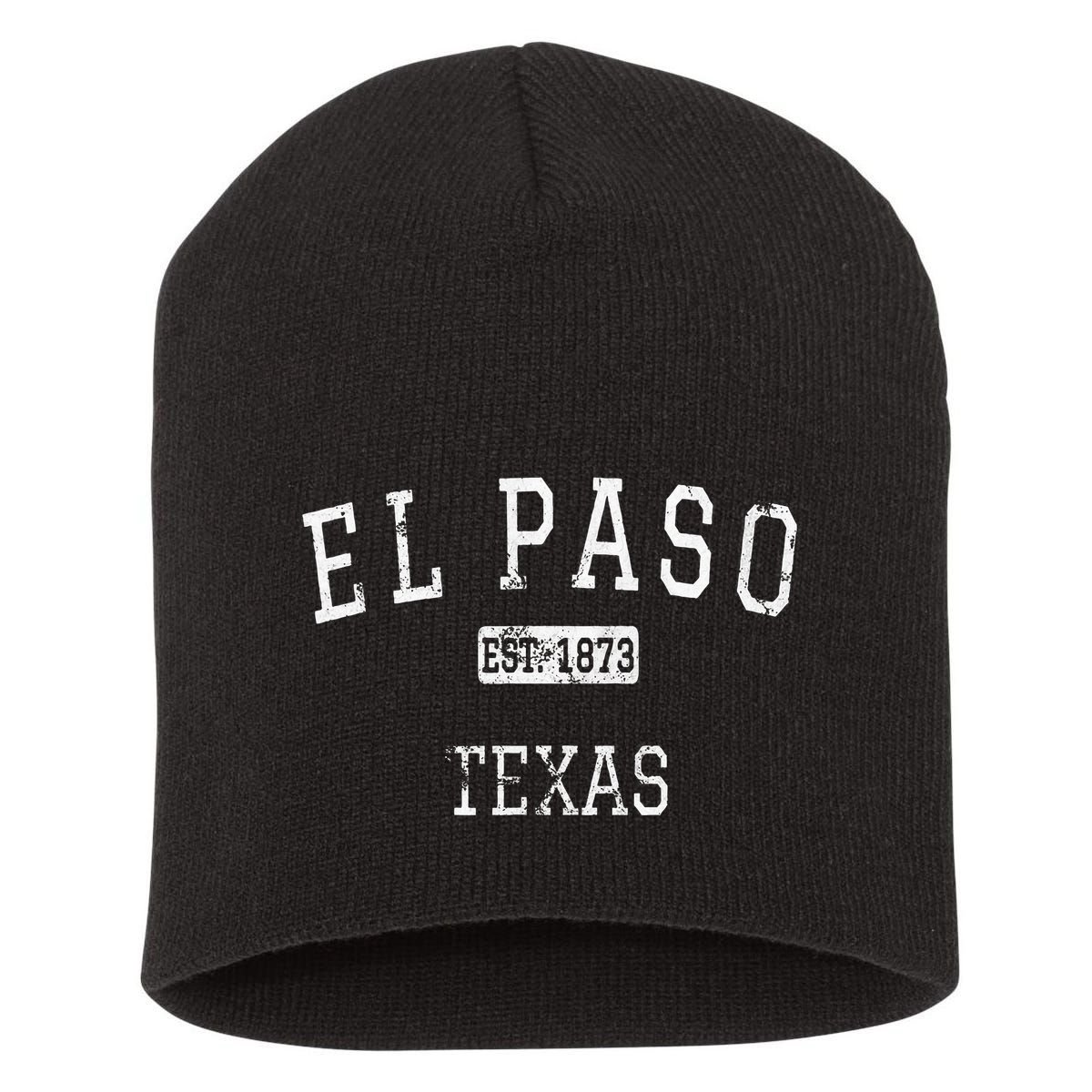 El Paso Texas Tx Vintage Short Acrylic Beanie
