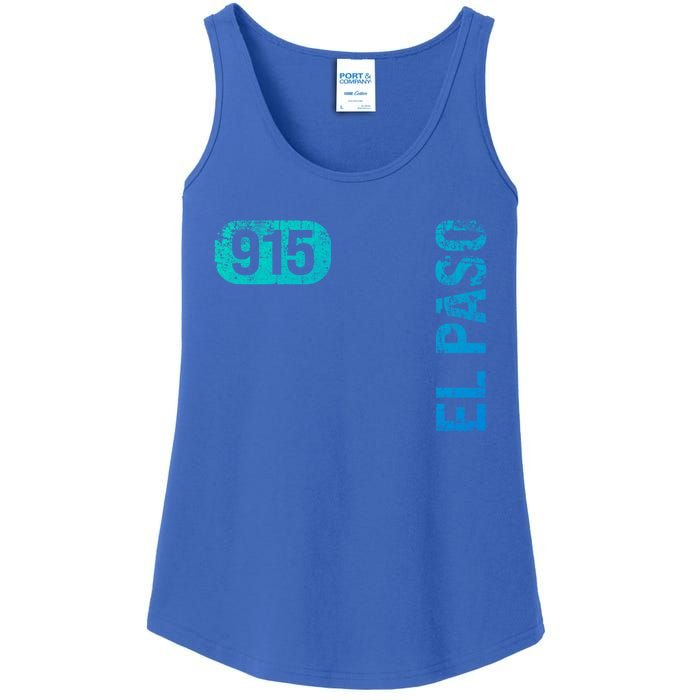 El Paso Texas 915 Area Code Vintage Retro Gift Ladies Essential Tank