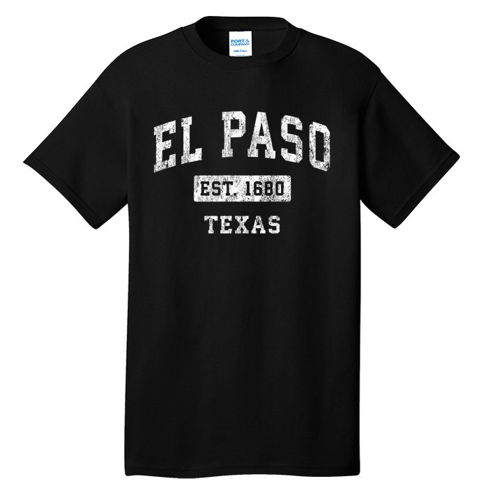 El Paso Texas Tx Vintage Established Sports Tall T-Shirt