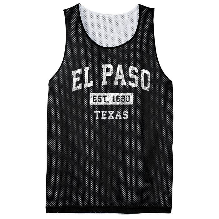 El Paso Texas Tx Vintage Established Sports Mesh Reversible Basketball Jersey Tank