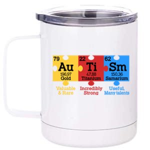 Elets Periodic Table Autism Awareness Autism Chemistry Gift 12 oz Stainless Steel Tumbler Cup