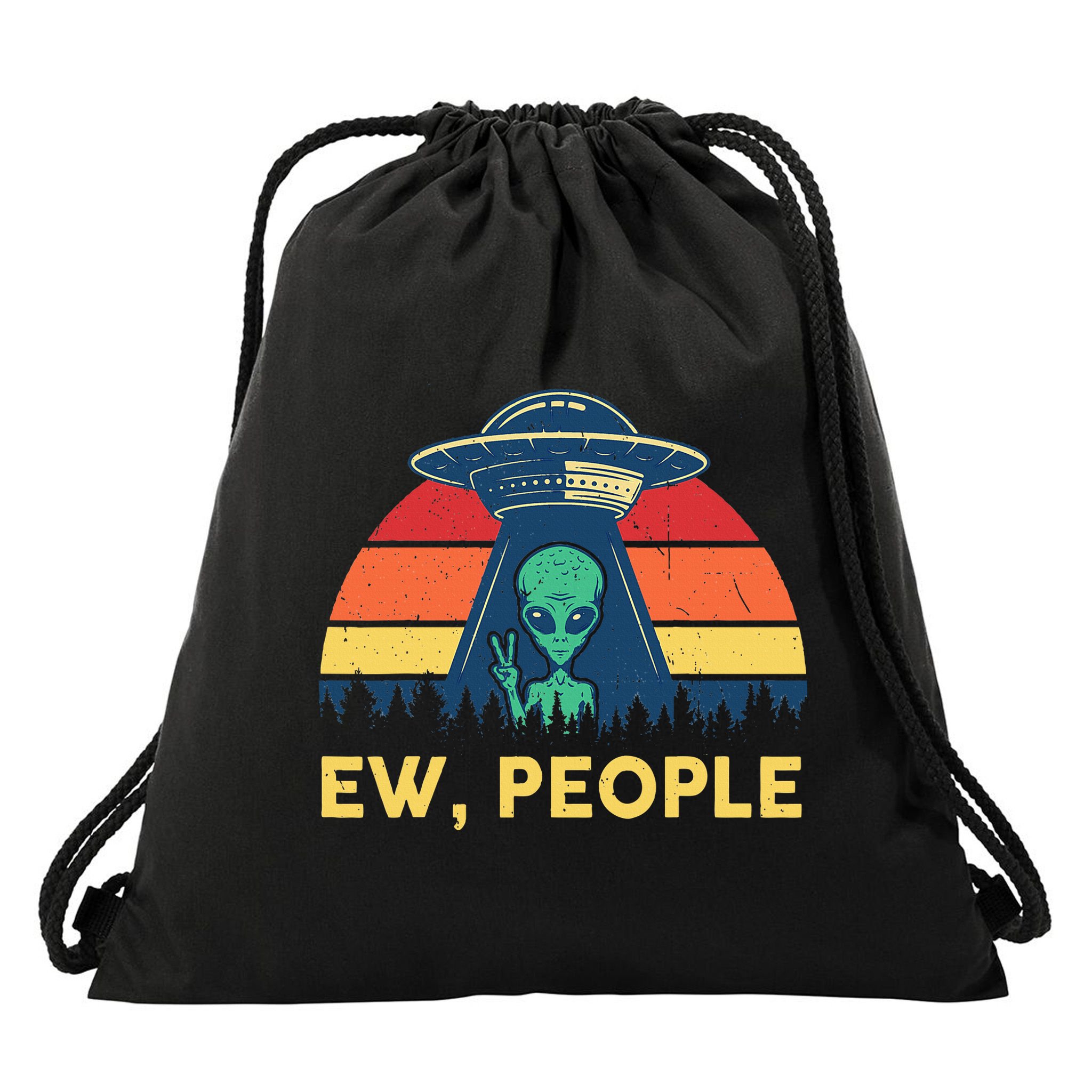 Ew People  Ufo Alien Costume Drawstring Bag