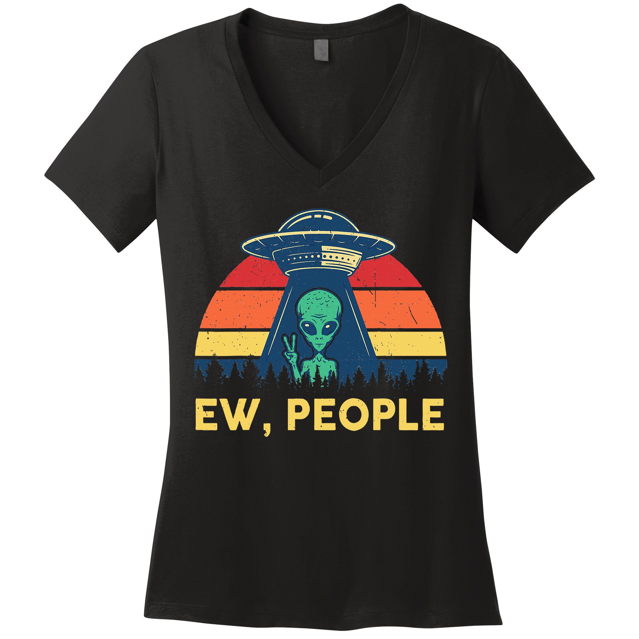 Ew People  Ufo Alien Costume Women's V-Neck T-Shirt