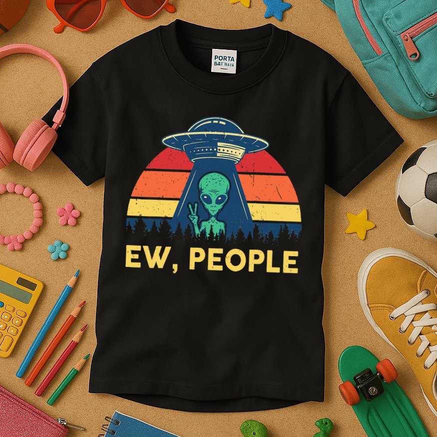Ew People  Ufo Alien Costume Kids T-Shirt