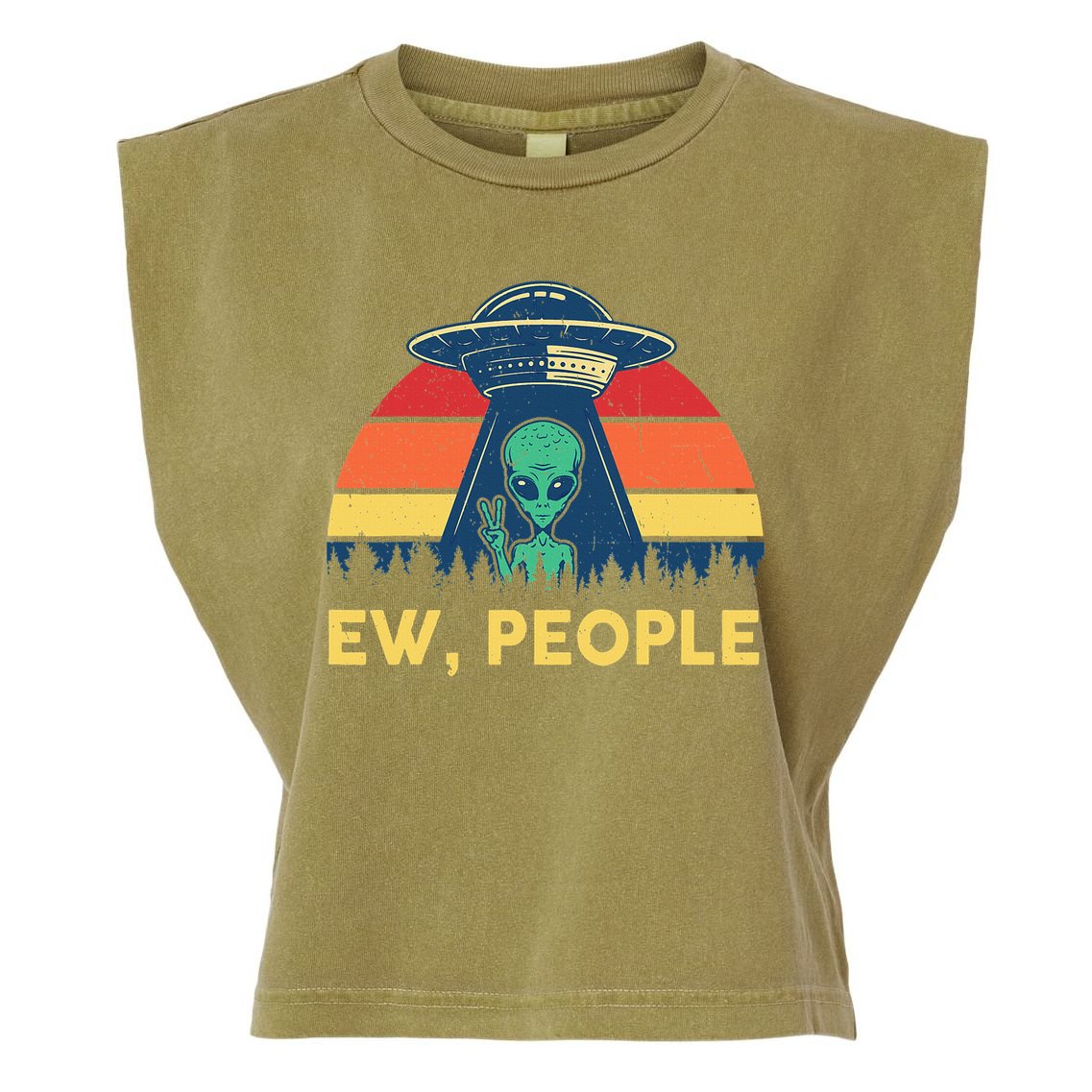 Ew People  Ufo Alien Costume Garment-Dyed Women's Muscle Tee