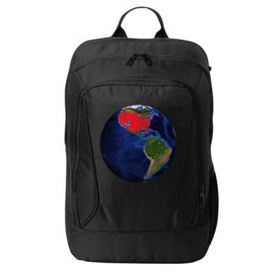 Earth Planet With Red Electoral Map 2024 Occupy Solar System City Backpack