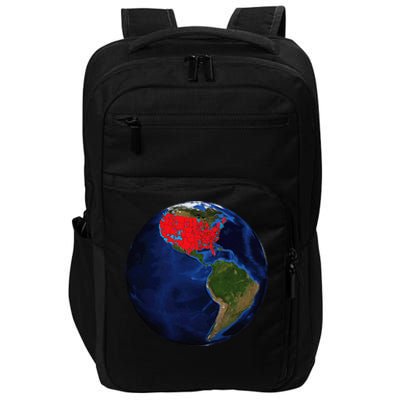 Earth Planet With Red Electoral Map 2024 Occupy Solar System Impact Tech Backpack