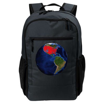 Earth Planet With Red Electoral Map 2024 Occupy Solar System Daily Commute Backpack