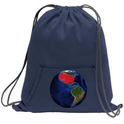 Earth Planet With Red Electoral Map 2024 Occupy Solar System Sweatshirt Cinch Pack Bag