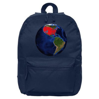 Earth Planet With Red Electoral Map 2024 Occupy Solar System 16 in Basic Backpack