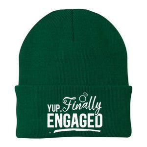 Engagement Party Yup Finally Engaged Newly Engaged Knit Cap Winter Beanie