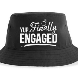 Engagement Party Yup Finally Engaged Newly Engaged Sustainable Bucket Hat