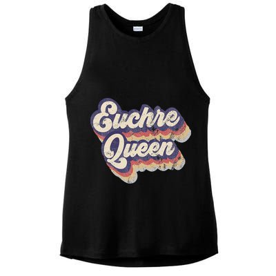 Euchre Queen Euchre Card Game Player Vintage Euchre Ladies PosiCharge Tri-Blend Wicking Tank