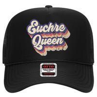 Euchre Queen Euchre Card Game Player Vintage Euchre High Crown Mesh Back Trucker Hat