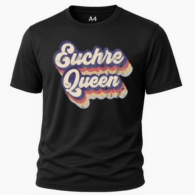 Euchre Queen Euchre Card Game Player Vintage Euchre Performance Shirt