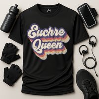 Euchre Queen Euchre Card Game Player Vintage Euchre Performance Shirt
