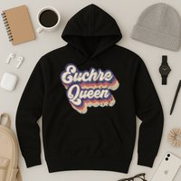 Euchre Queen Euchre Card Game Player Vintage Euchre Hoodie