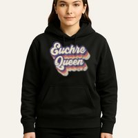 Euchre Queen Euchre Card Game Player Vintage Euchre Hoodie