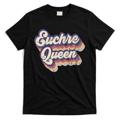 Euchre Queen Euchre Card Game Player Vintage Euchre T-Shirt