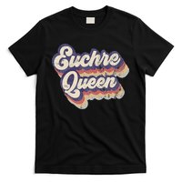 Euchre Queen Euchre Card Game Player Vintage Euchre T-Shirt
