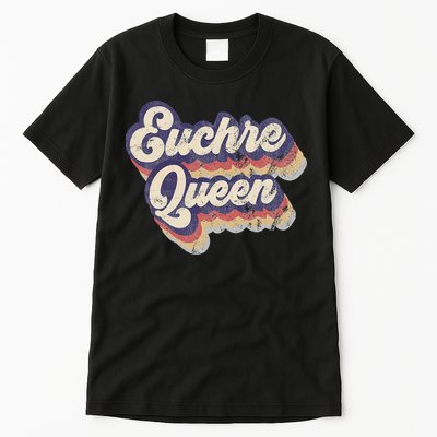 Euchre Queen Euchre Card Game Player Vintage Euchre Tall T-Shirt