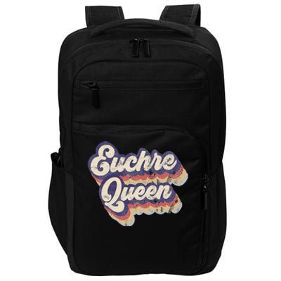 Euchre Queen Euchre Card Game Player Vintage Euchre Impact Tech Backpack