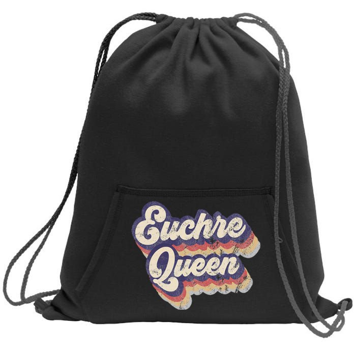 Euchre Queen Euchre Card Game Player Vintage Euchre Sweatshirt Cinch Pack Bag