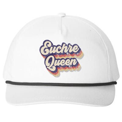 Euchre Queen Euchre Card Game Player Vintage Euchre Snapback Five-Panel Rope Hat