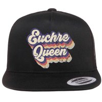 Euchre Queen Euchre Card Game Player Vintage Euchre Flat Bill Trucker Hat