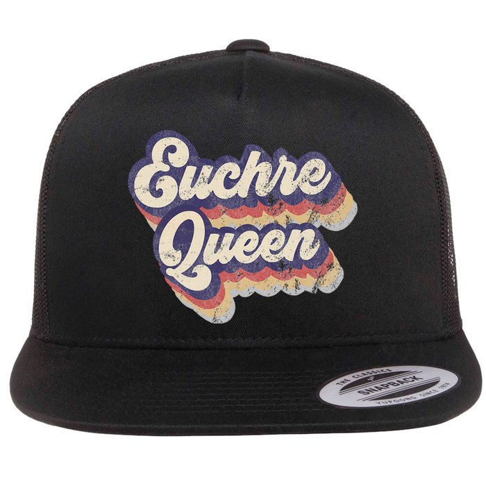 Euchre Queen Euchre Card Game Player Vintage Euchre Flat Bill Trucker Hat