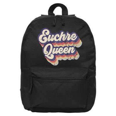 Euchre Queen Euchre Card Game Player Vintage Euchre 16 in Basic Backpack