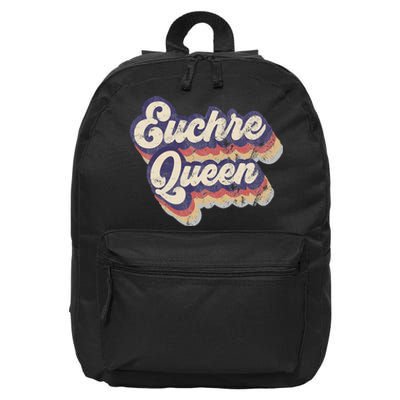 Euchre Queen Euchre Card Game Player Vintage Euchre 16 in Basic Backpack