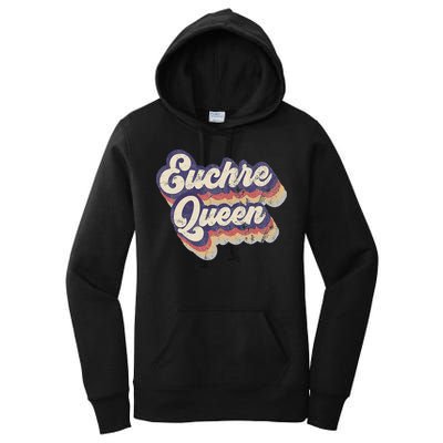 Euchre Queen Euchre Card Game Player Vintage Euchre Women's Pullover Hoodie