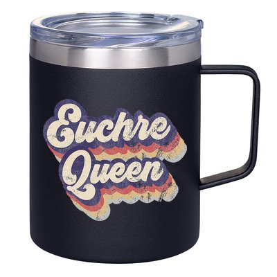 Euchre Queen Euchre Card Game Player Vintage Euchre 12oz Stainless Steel Coffee Mug