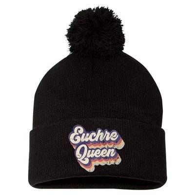 Euchre Queen Euchre Card Game Player Vintage Euchre Pom Pom 12in Knit Beanie