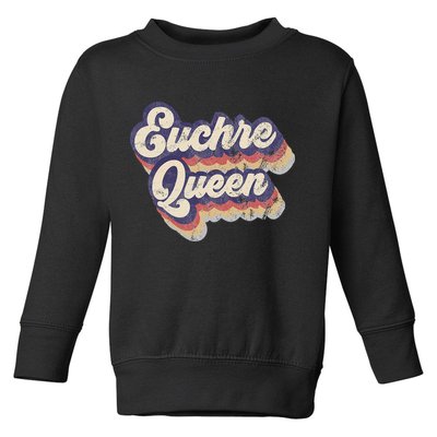 Euchre Queen Euchre Card Game Player Vintage Euchre Toddler Sweatshirt