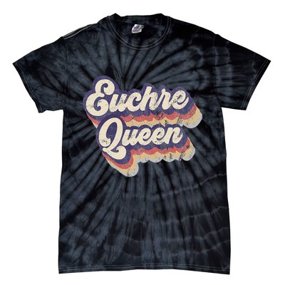 Euchre Queen Euchre Card Game Player Vintage Euchre Tie-Dye T-Shirt
