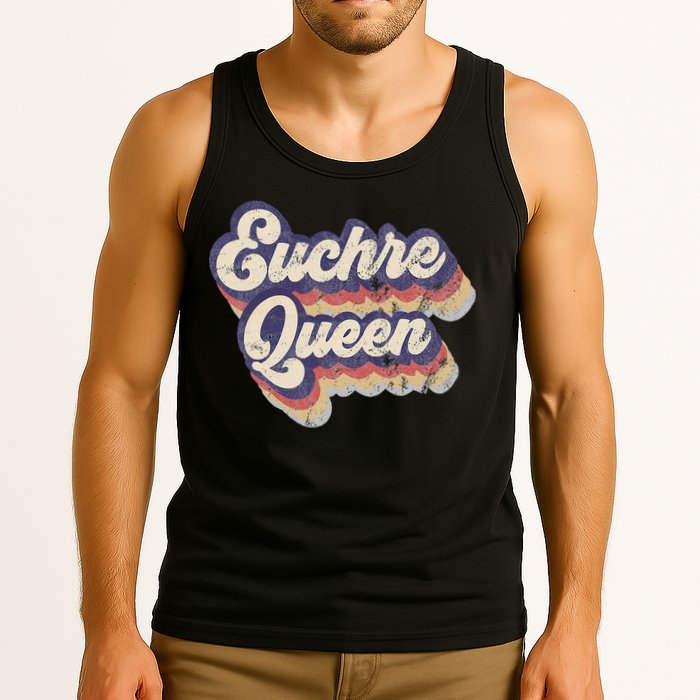 Euchre Queen Euchre Card Game Player Vintage Euchre Tank Top