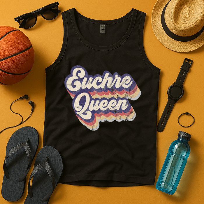 Euchre Queen Euchre Card Game Player Vintage Euchre Tank Top