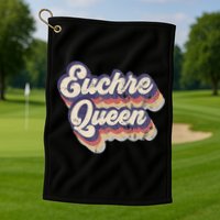 Euchre Queen Euchre Card Game Player Vintage Euchre Golf Towel