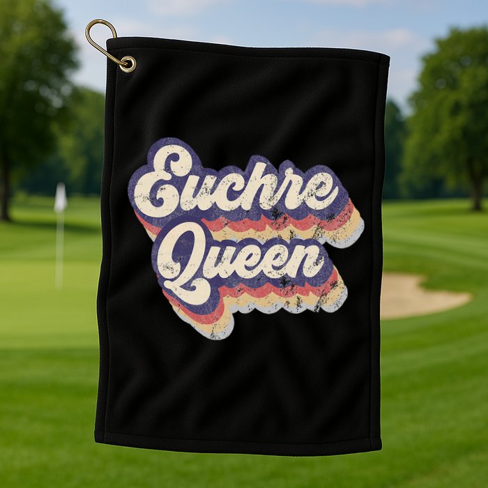 Euchre Queen Euchre Card Game Player Vintage Euchre Golf Towel