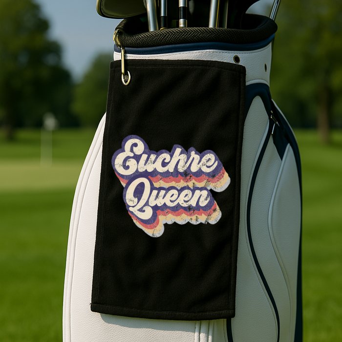 Euchre Queen Euchre Card Game Player Vintage Euchre Golf Towel