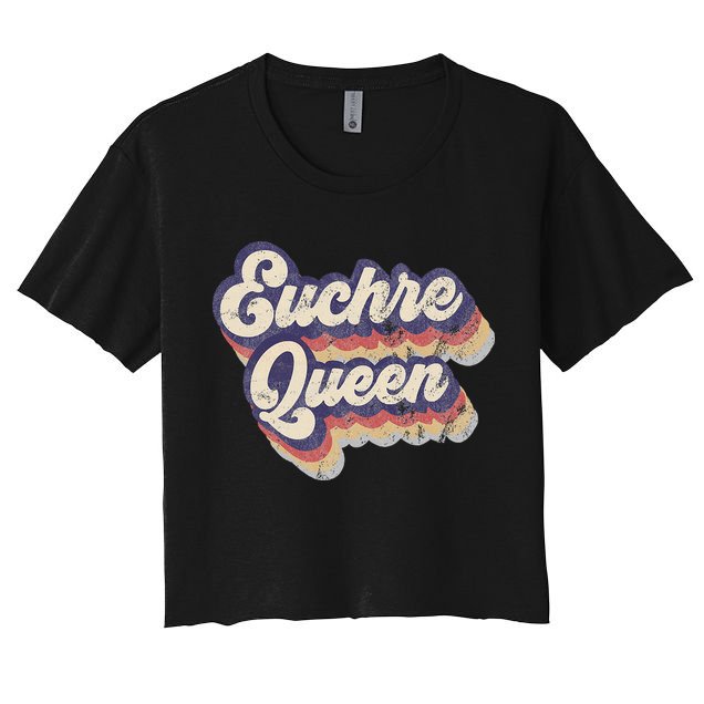 Euchre Queen Euchre Card Game Player Vintage Euchre Crop Top
