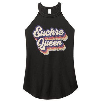 Euchre Queen Euchre Card Game Player Vintage Euchre Women's Perfect Tri Rocker Tank