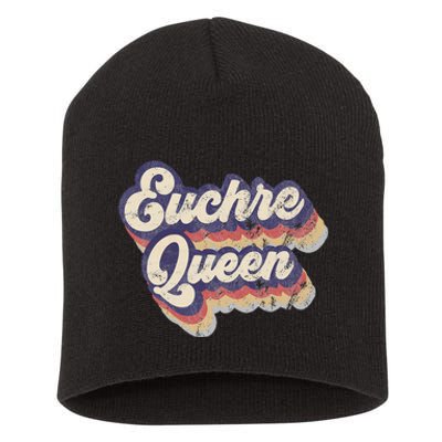 Euchre Queen Euchre Card Game Player Vintage Euchre Short Acrylic Beanie